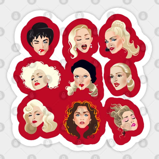 Faces of Madge Sticker by AlejandroMogolloArt